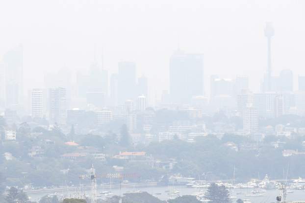 Sydney, bozóttűz, légszennyezés