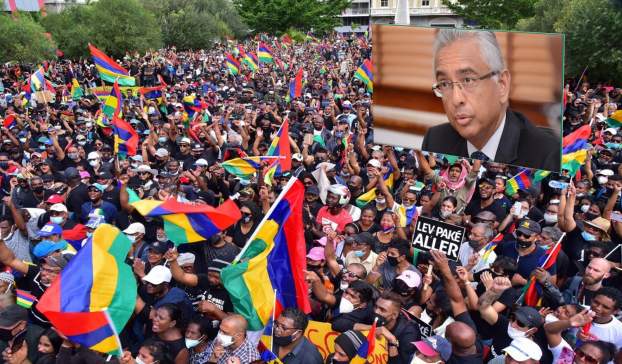 Mauritius tüntetők
