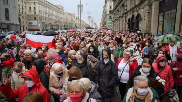 Tüntetők Minszkben