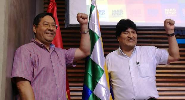 Luis Arce és Evo Morales