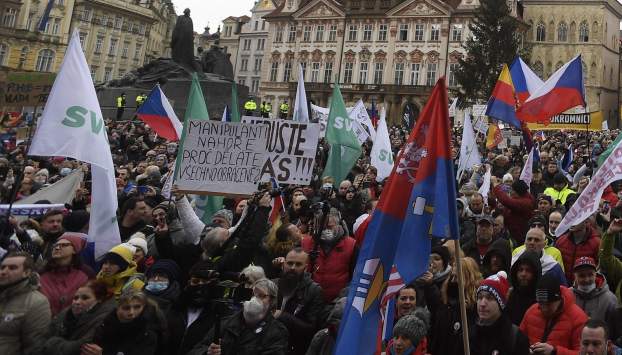 Prága tüntetők