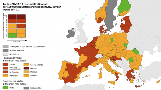 ECDC koronavírus Covid-térkép 2021-06-03