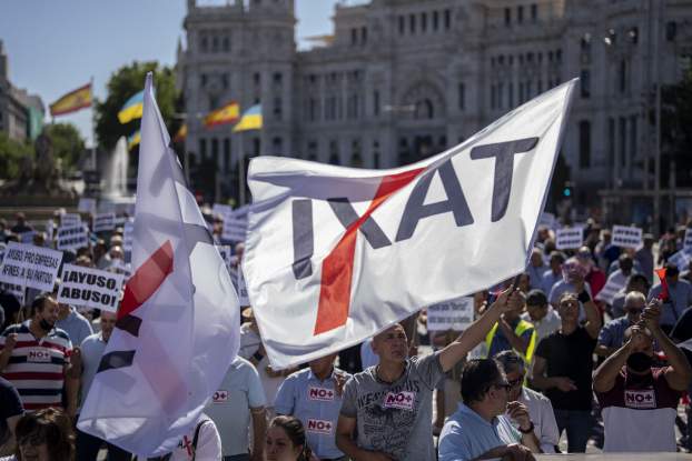 Madrid taxi tiltakozás
