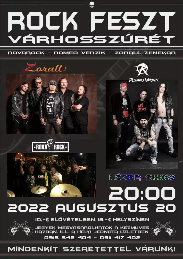 Várhosszúréti Rock Feszt 2022, Zorall, Rómeó Vérzik, Rovarock