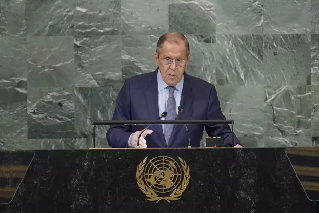 Szergej Lavrov orosz külügyminiszter az ENSZ 77. Közgyűlésén