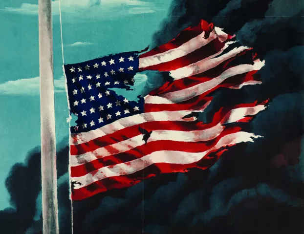 amerikai zászló - tépett