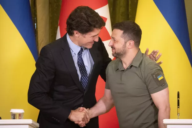 Volodimir Zelenszkij  és Justin Trudeau