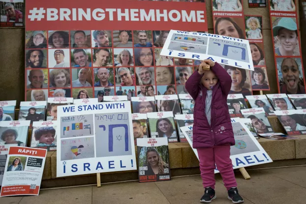 Izrael, transzparens, kislány, illusztráció