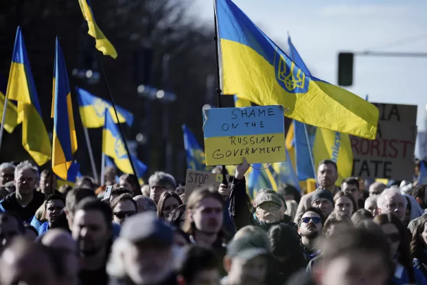 orosz-ukrán háború - tüntetés, 2024.02.24., Németország