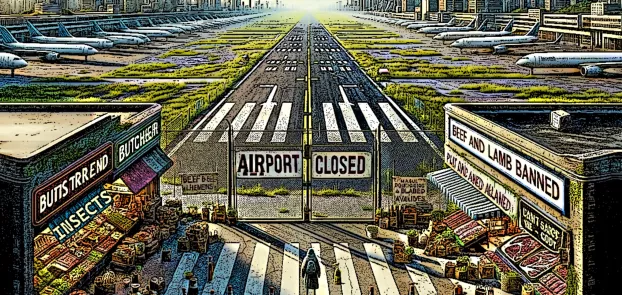 bezárt repülőtér - grafika
