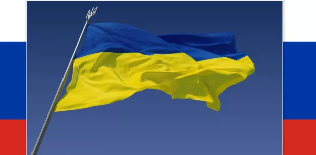 Orosz és Ukrán zászló - montázs