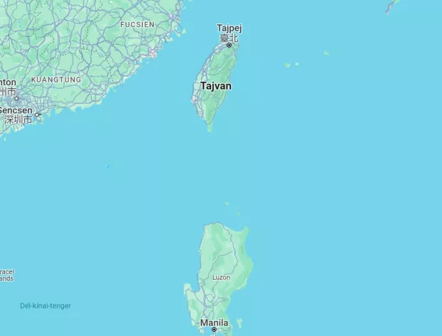 Tajvan - Kína - térkép