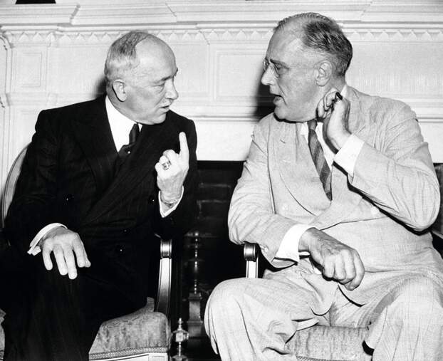 Edvard Beneš és Franklin Roosevelt amerikai elnök találkozója 1943-ban.