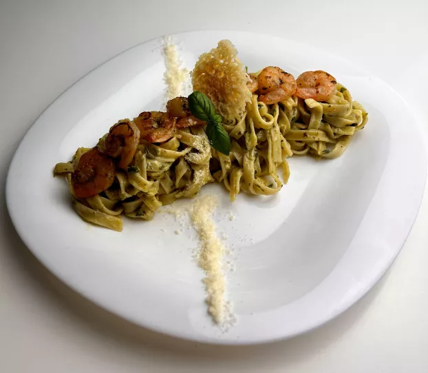 Pestós tagliatelle garnélarákokkal