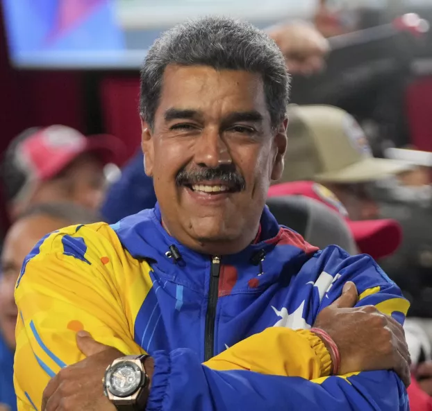 Nicolás Maduro, venezuelai elnök harmadszori megválasztása után - 2024 július 29.