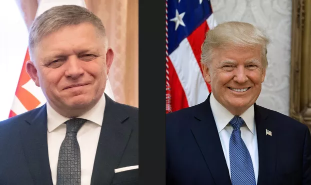 Robert Fico és Donald Trump - kollázs