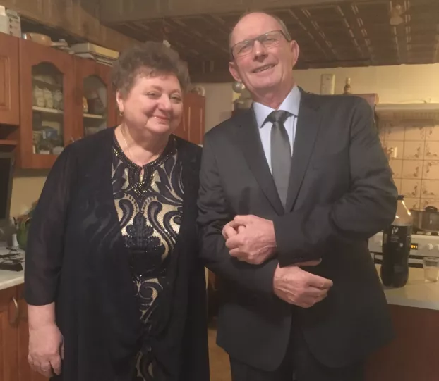 Csörgő Árpád feleségével.