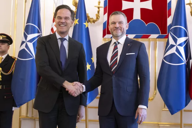 Mark Rutte és Peter Pellegrini - Pozsony, 2025.02.20.