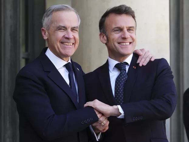 Emmanuel Macron és Mark Carney