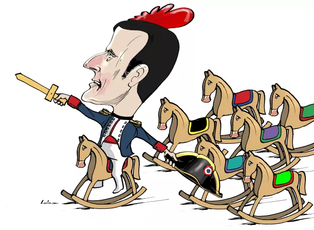 Emmanuel Macron - karikatúra
