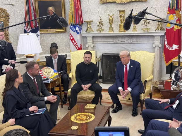 Donald Trump és Volodimir Zelenszkij találkozója - 2025 február