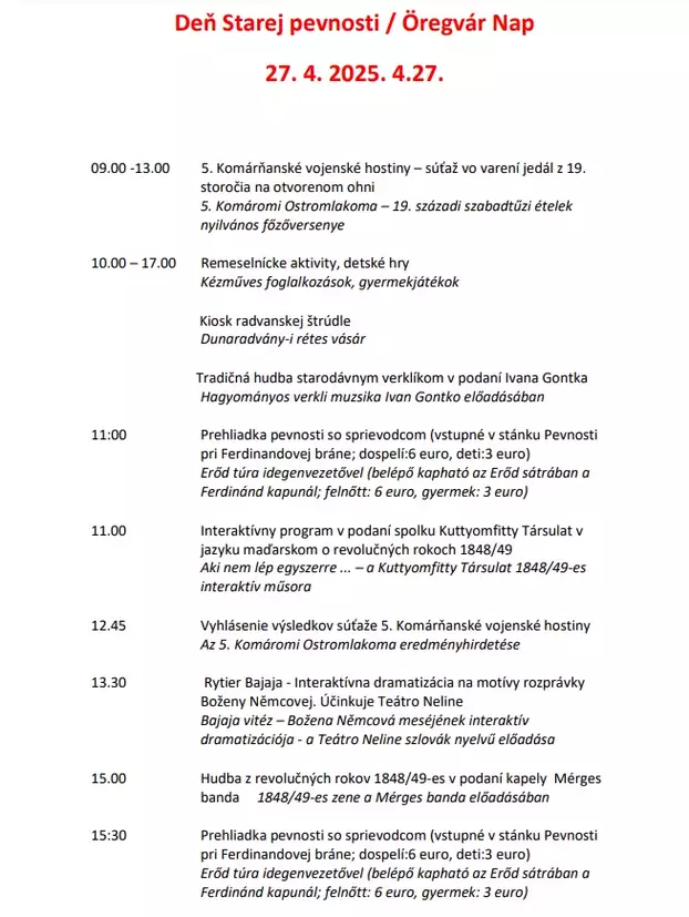 Öregvár Nap lesz, de a csatabemutató elmarad Komáromban – PROGRAMMAL