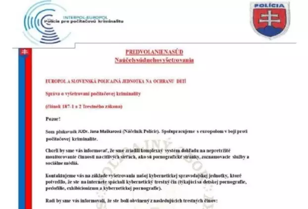 Kamu rendőrségi levél