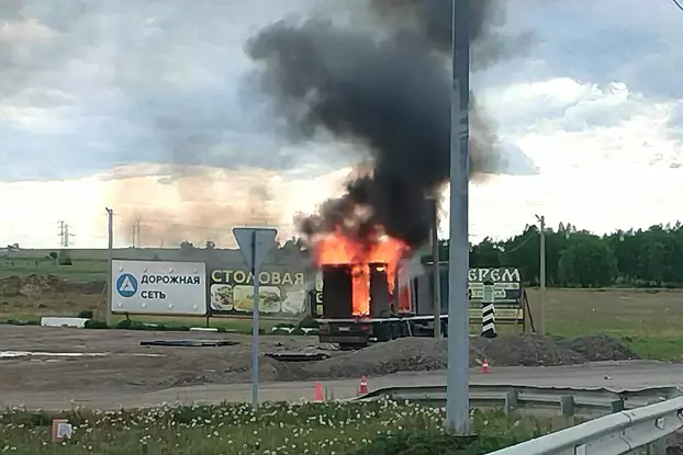 Oroszország dróntámadás teherautó