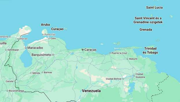 Venezuela karib-tengeri partvidéke - Google maps