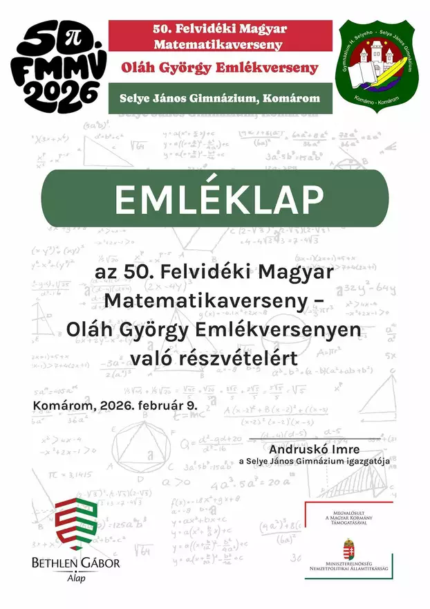 50. Felvidéki Magyar Matematikaverseny: 8 díjjal taroltak a „selyések”, a fülekiek és a dunaszerdahelyiek 2-2 díjat szereztek...
