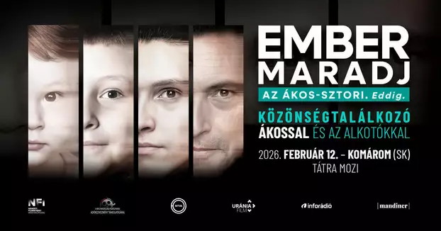 Állótaps az EMBER MARADJ - Az Ákos-sztori. Eddig. című portréfilm közönségtalálkozóval párosult vetítése után, Komáromban – KÉPE