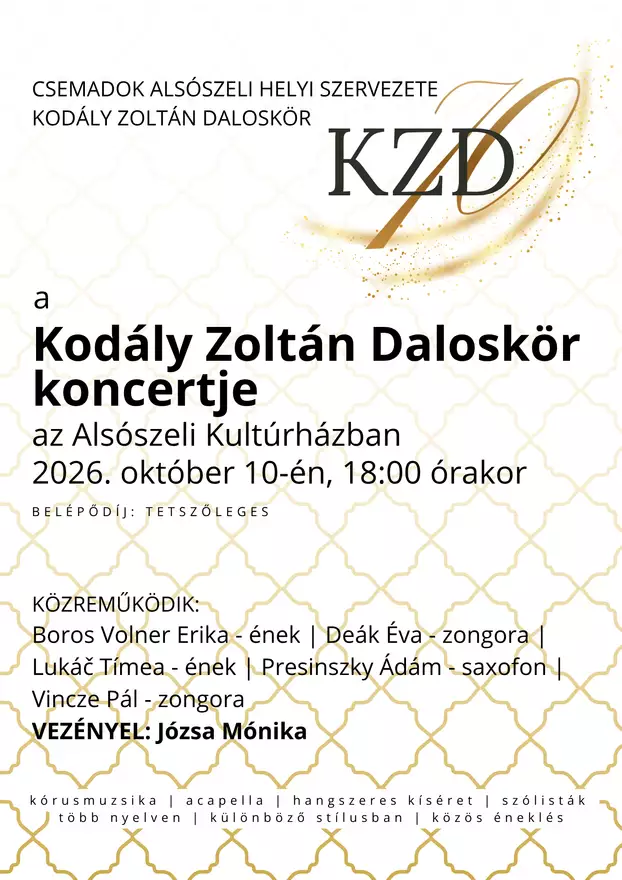 Jubileumi évre készül a galántai Kodály Zoltán Daloskör