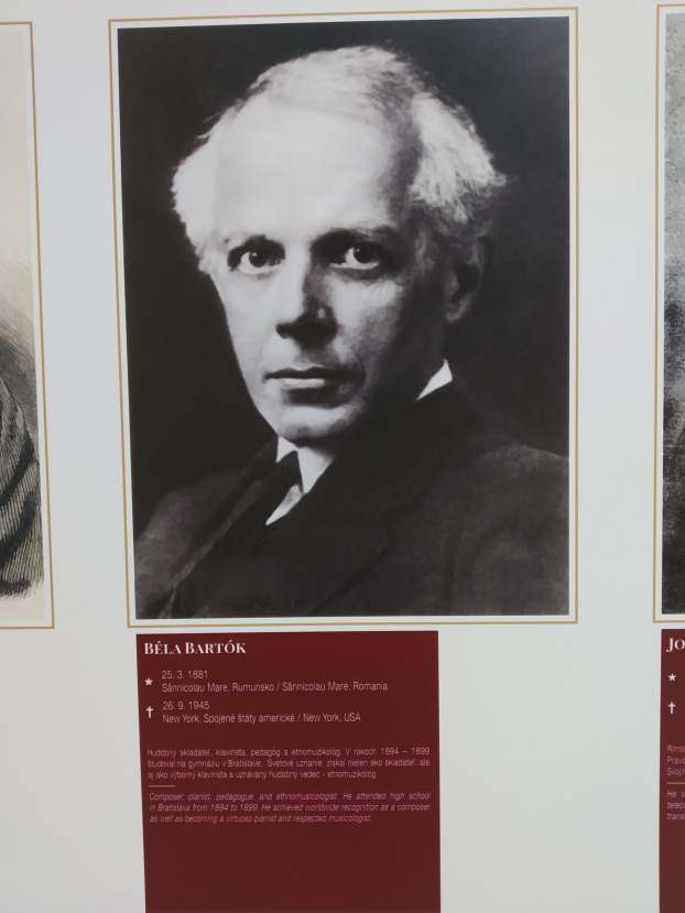 Bartók Béla a pozsonyi katolikus gimnázium híres növendéke volt.