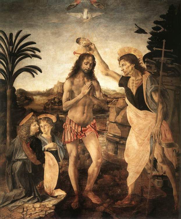 Veroccio és Leonardo da Vinci - Krisztus megkeresztelése