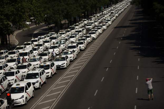 taxissztrájk Spanyolország