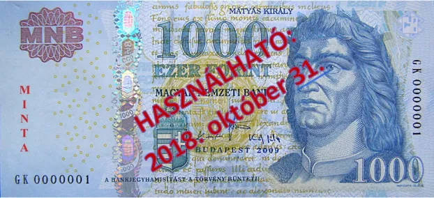 régi 1000 forintos bankjegy