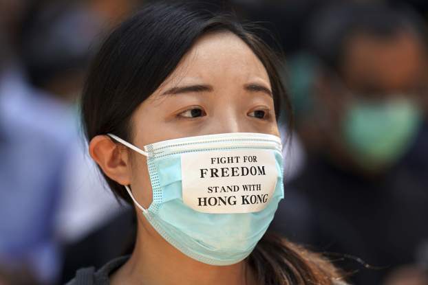 Hongkong tüntetés maszk