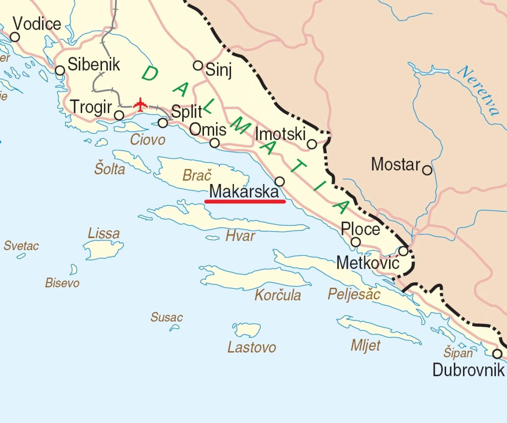 Makarska térképen