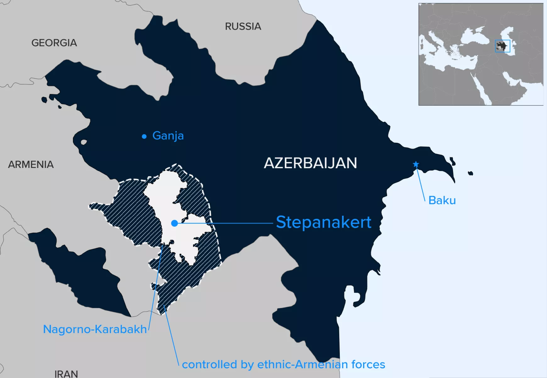 Hegyi Karabah a térképen