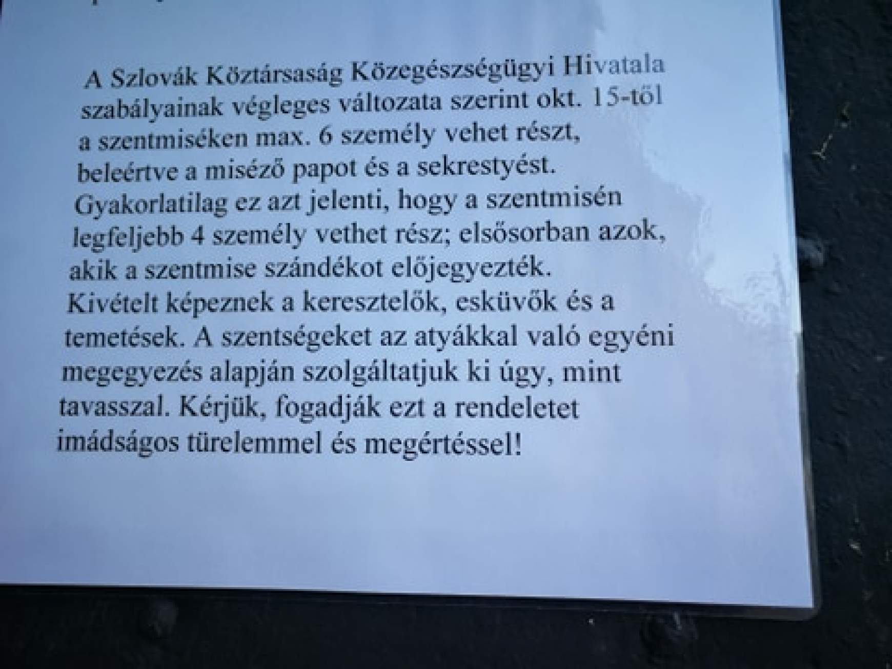 Háttérbe szorított lelki táplálék és megerősítés a világjárvány második hulláma idején