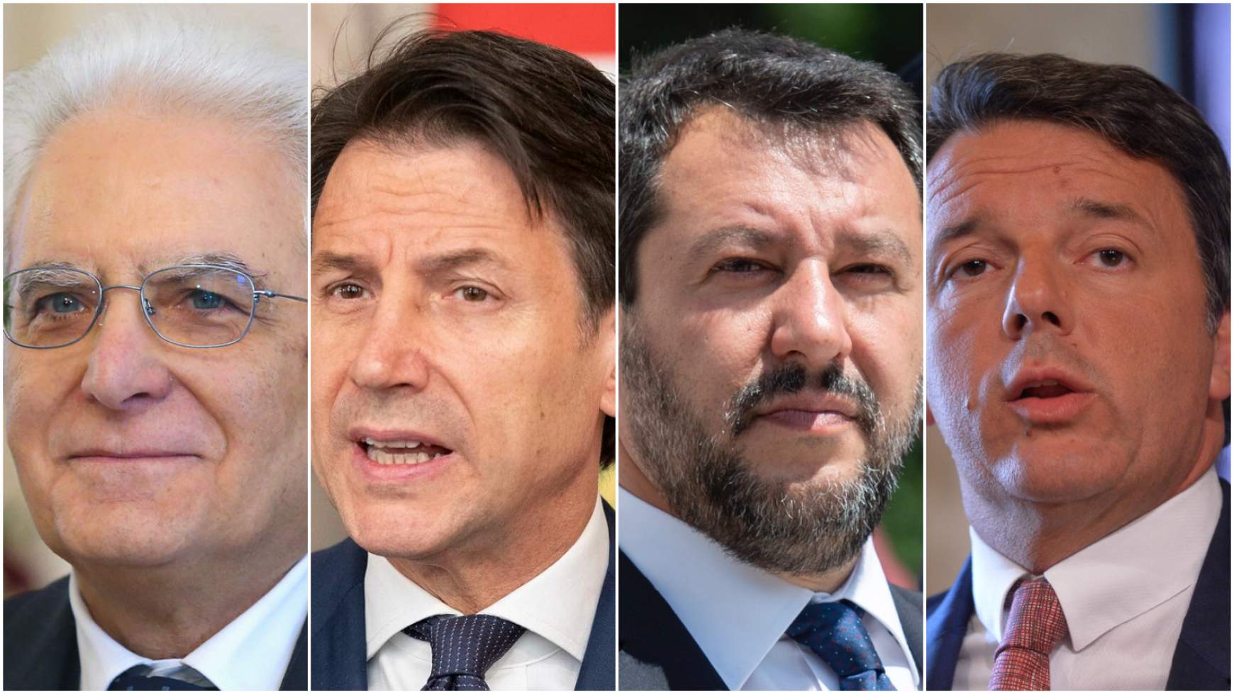 Sergio Mattarella, Giuseppe Conte, Matteo Salvini, Matteo Renzi