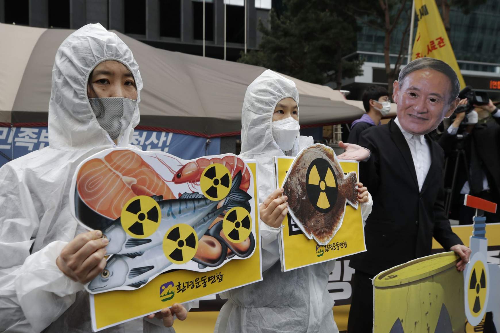 Japán radioaktív víz tiltakozás