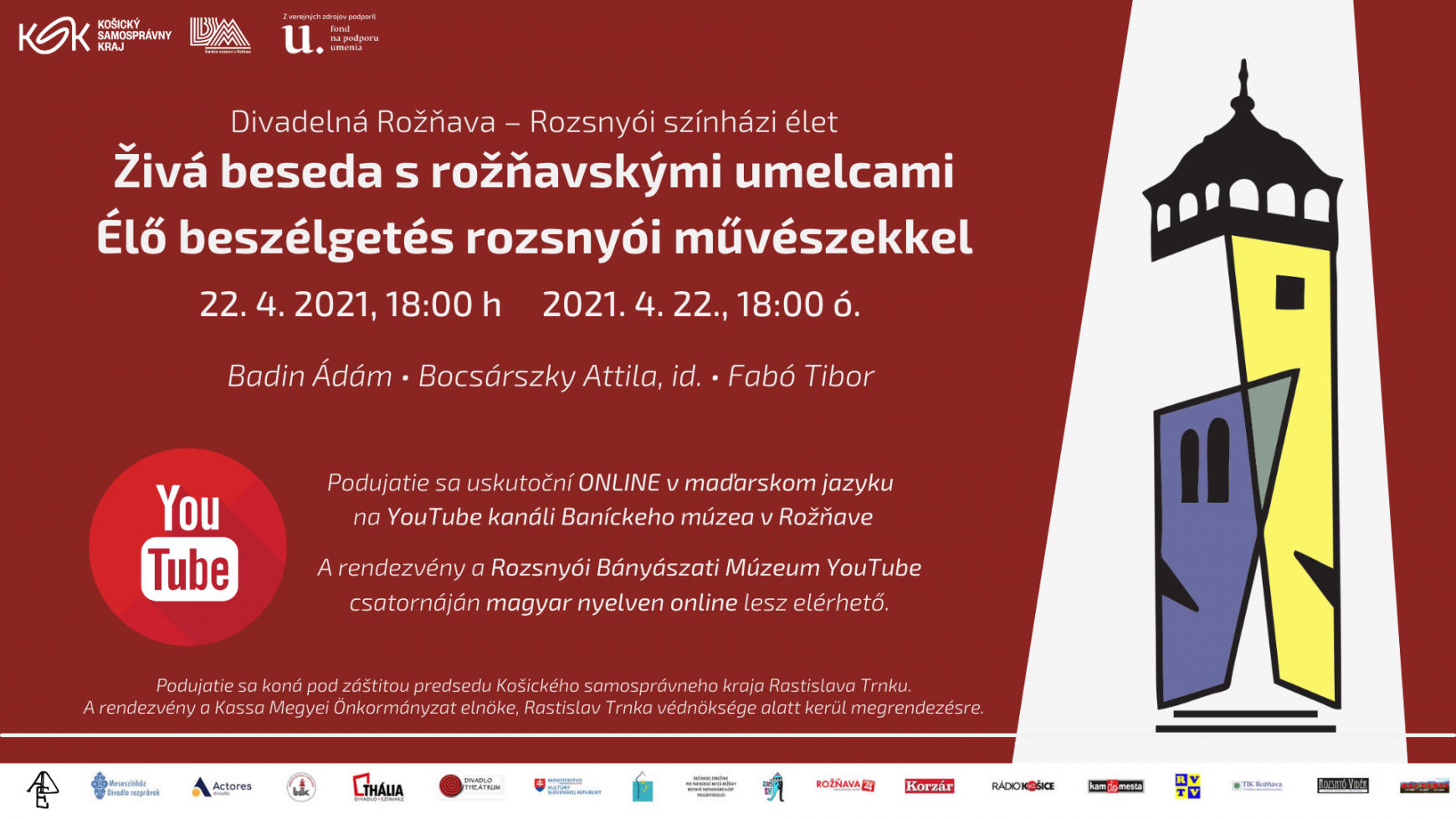Rozsnyói színházi élet - beszélgetés - plakát