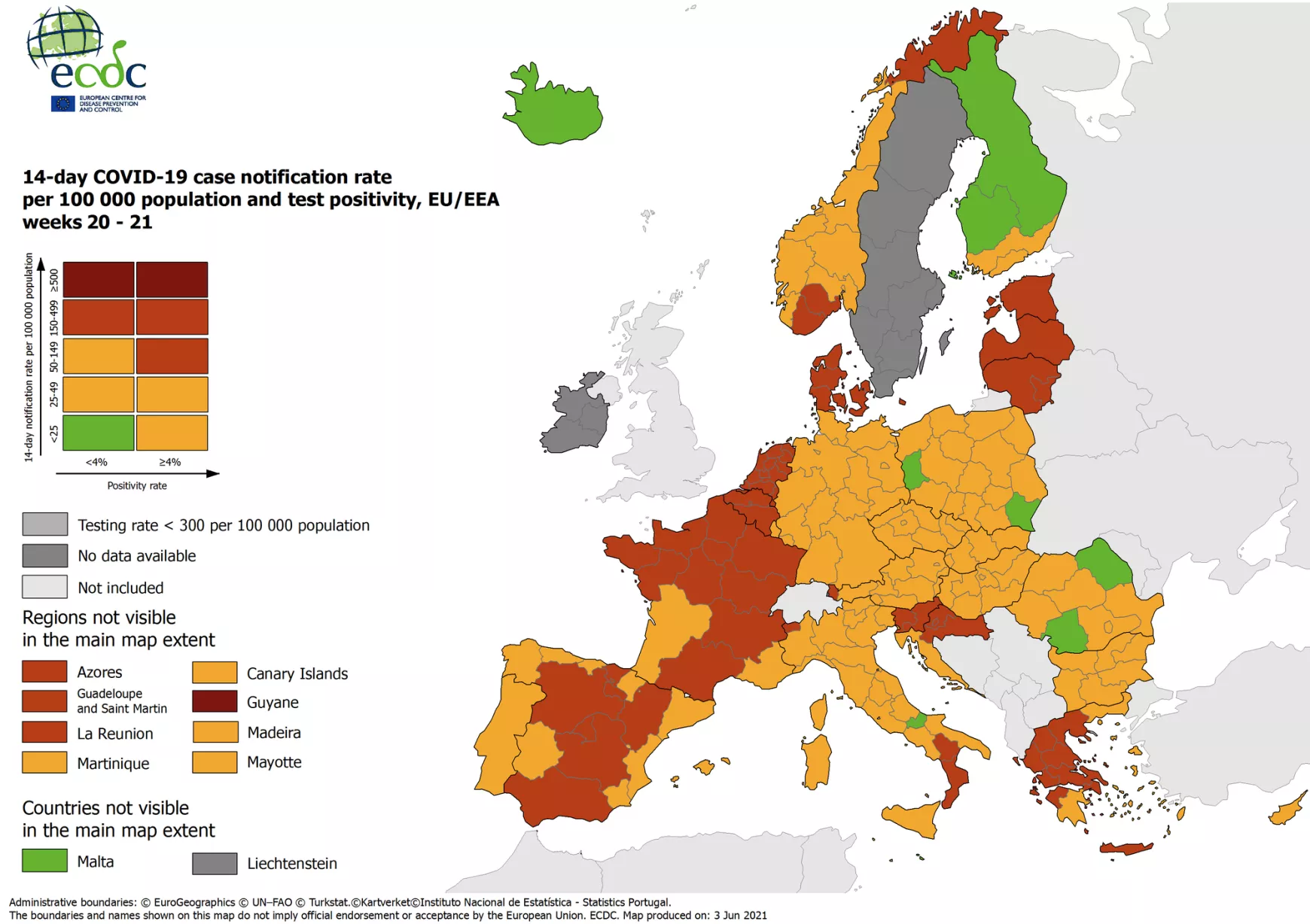 ECDC koronavírus Covid-térkép 2021-06-03