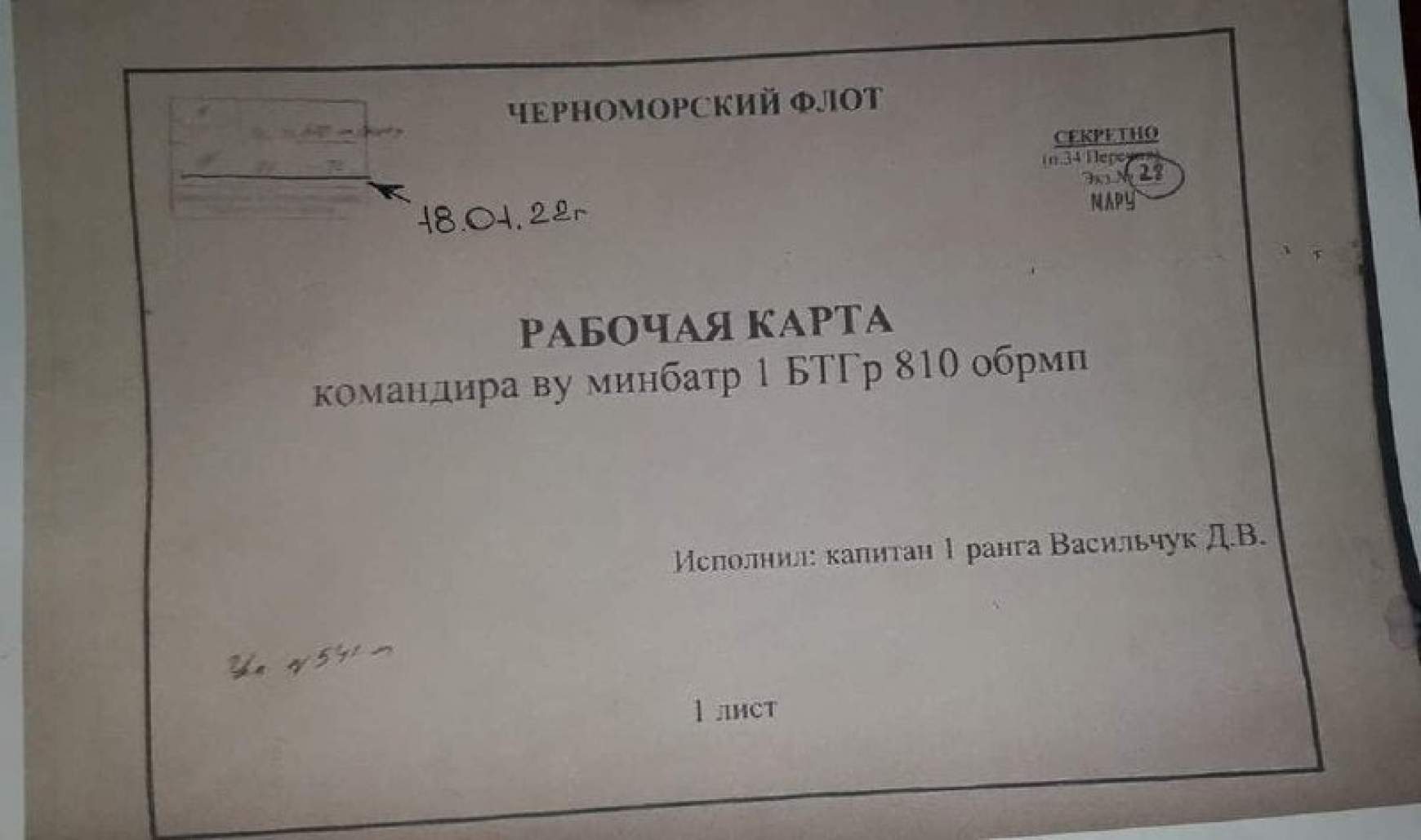 A kiszivárgott titkos dokumentum