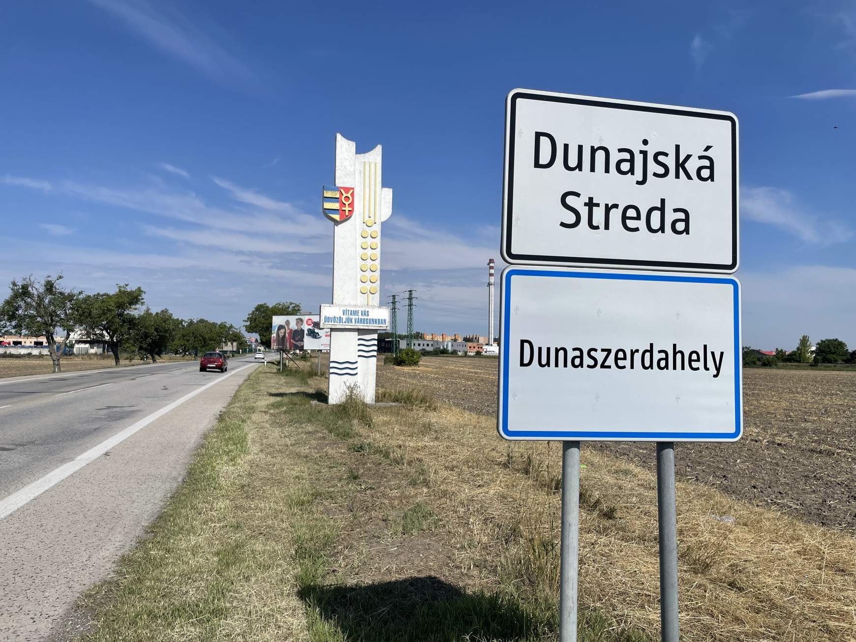 Az új dunaszerdahelyi települést jelző tábla