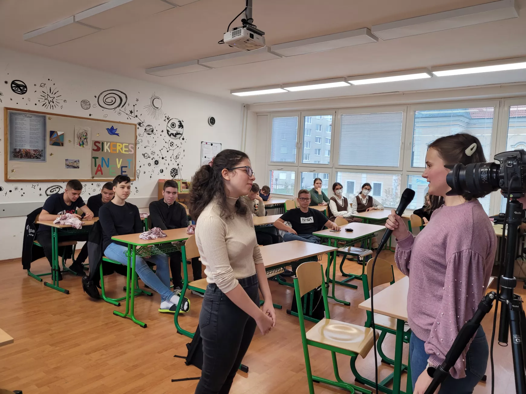 A diákok is kipróbálhatták az interjúzást