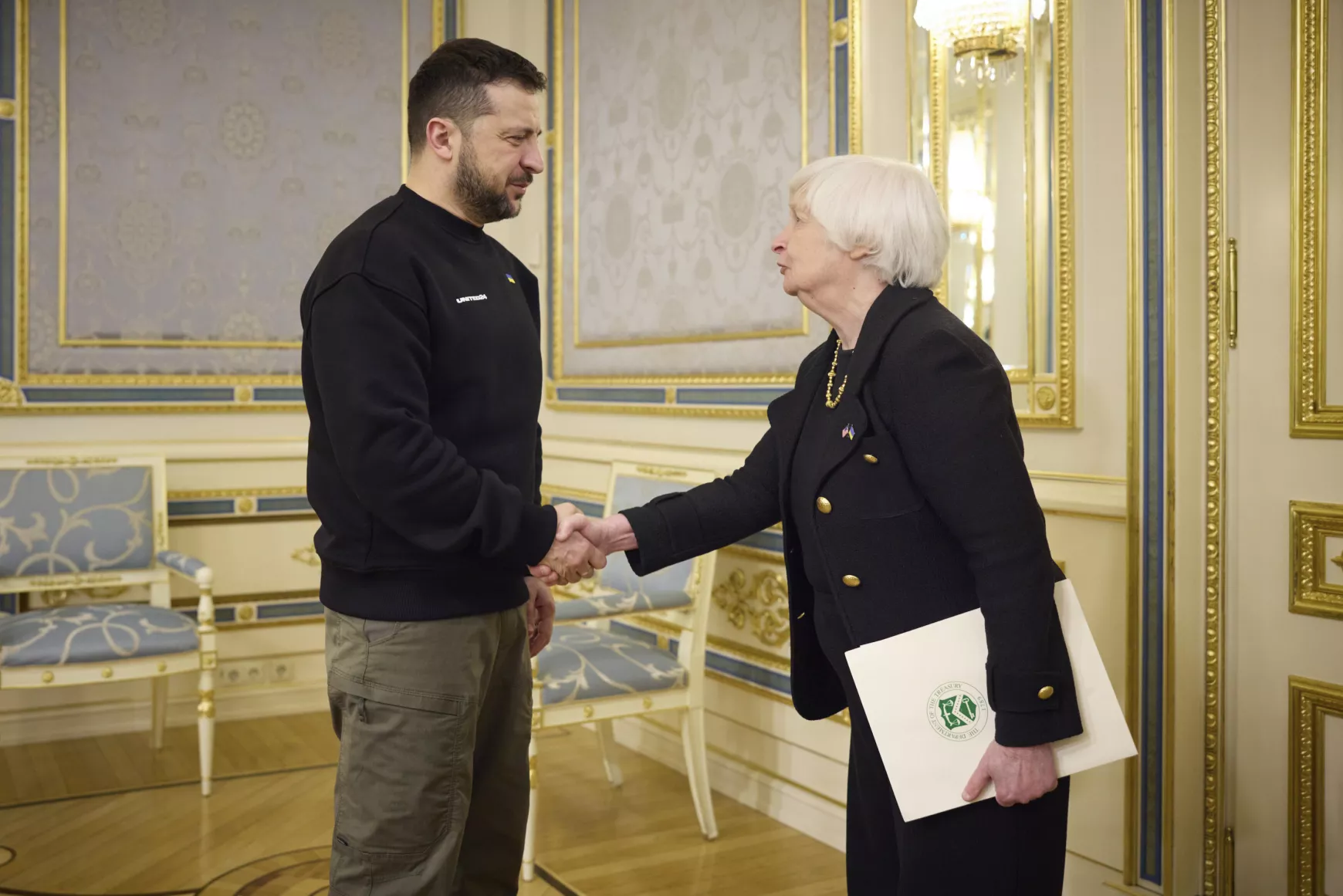 Volodimir Zelenszkij és Janet Yellen