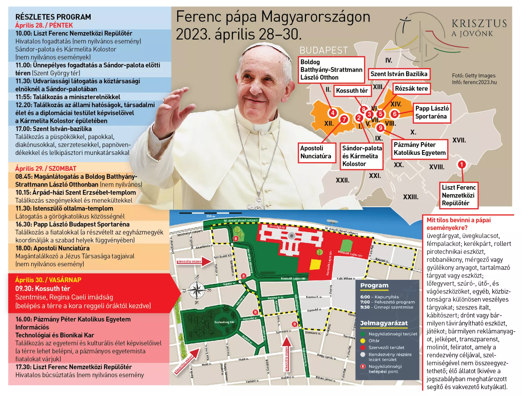 pápalátogatás programja