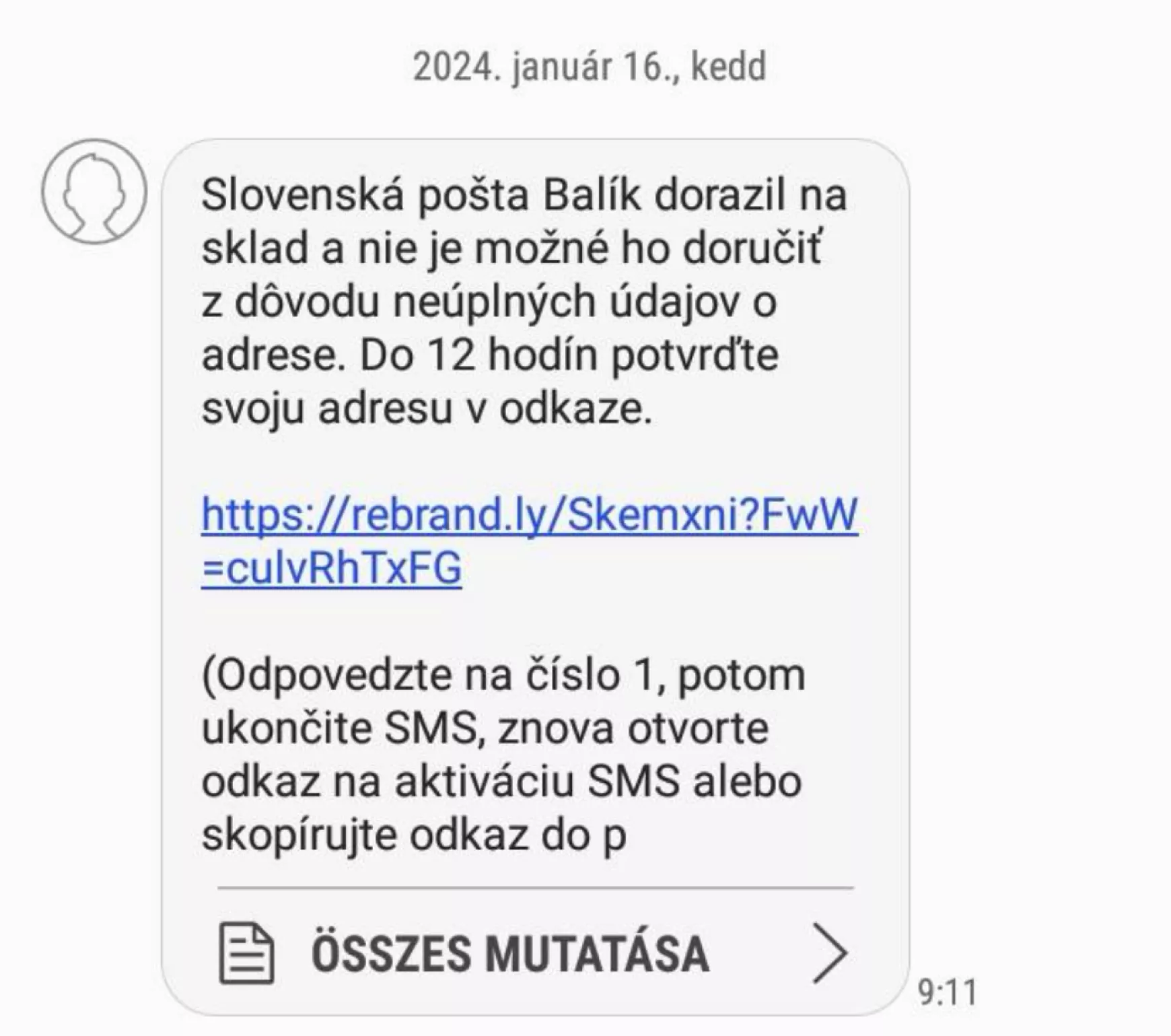 SMS csaló